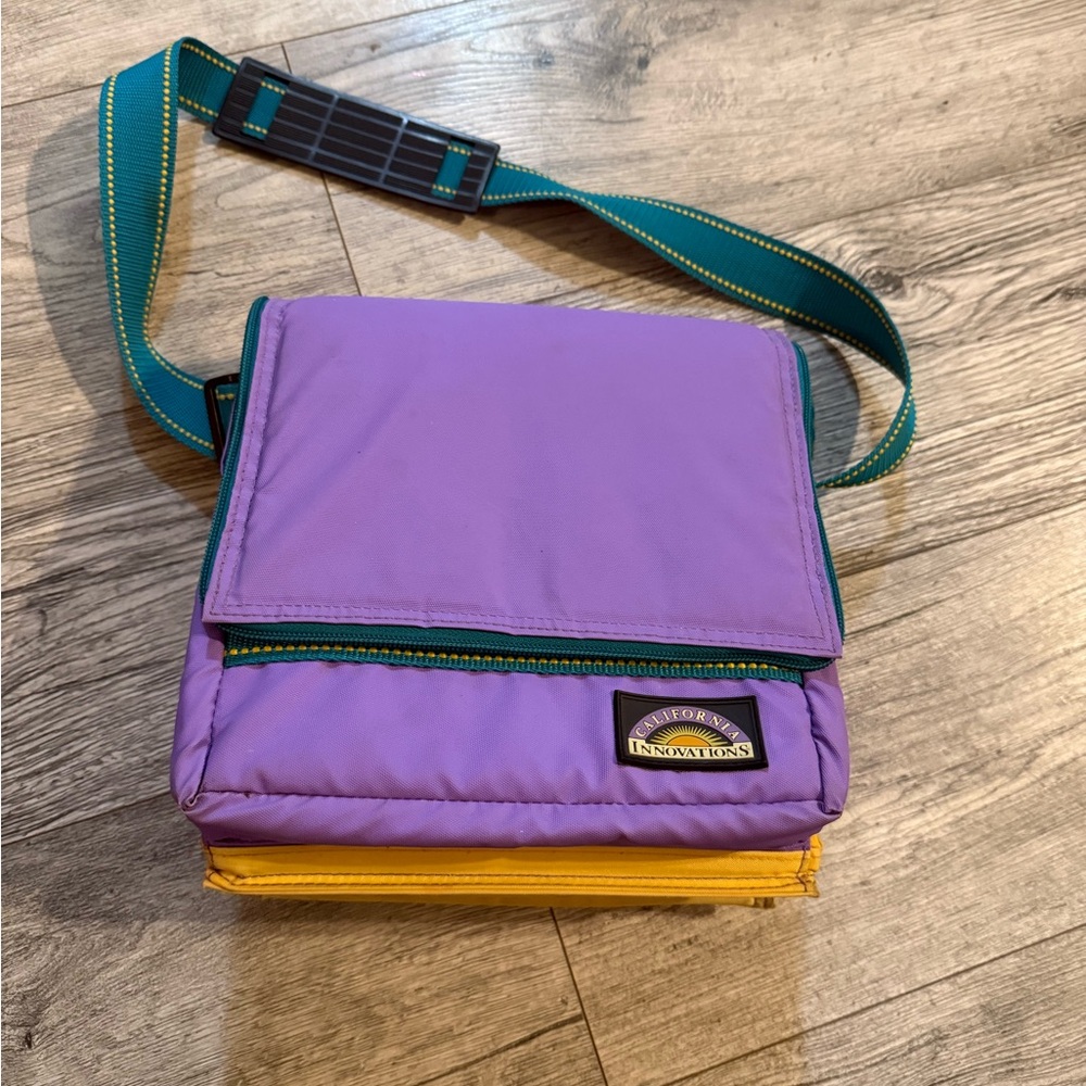 Vintage California Innovations Classic Collapsible Cooler Bag Purple / Yellow